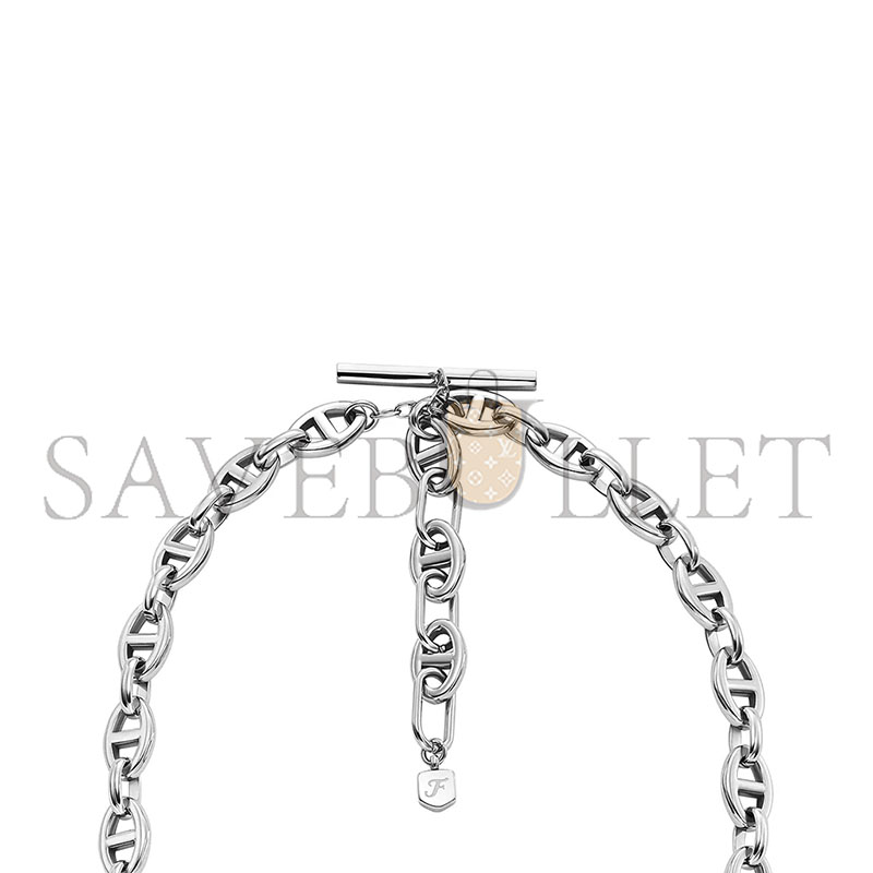 HERMÈS D-LINK STAINLESS STEEL CHAIN NECKLACE 